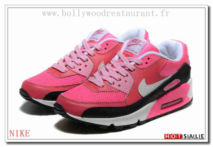 SN1102 Confortable Cool 2018 Nouveau style Nike Air Max 90 - Femme Chaussures - Noir/Rose Promotions Vente - H.K.Y.&015 - Taille : 36~39